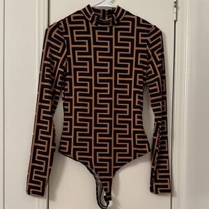 Geometric Long Sleeve Bodysuit